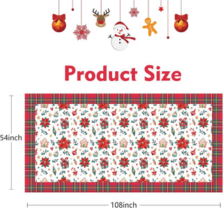 Buffalo Plaid Christmas Tablecloth in Red, Green and White (54"x108")  8