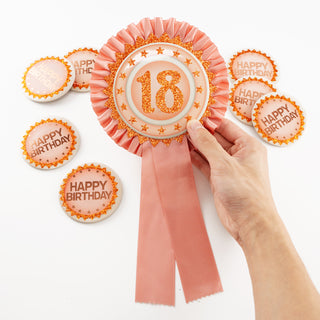 18th Birthday Badge and Button Pins Set in Rose Gold (9pcs) 5