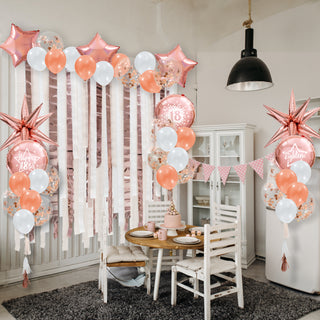18th Birthday Balloons and Tassels in Rose Gold Kit (56pcs) 4