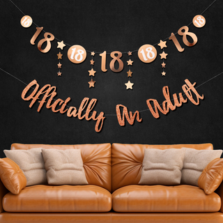 18th Birthday Banner in Rose Gold (2pcs) 3