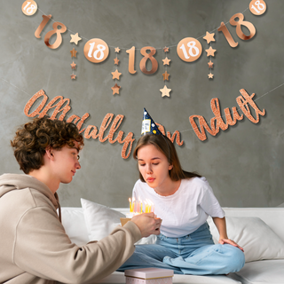 18th Birthday Banner in Rose Gold (2pcs) 4