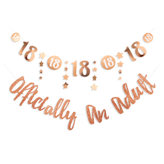 18th Birthday Banner in Rose Gold (2pcs) 1