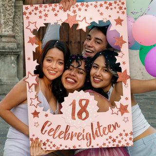 18th Birthday Photo Booth Prop in Rose Gold 4