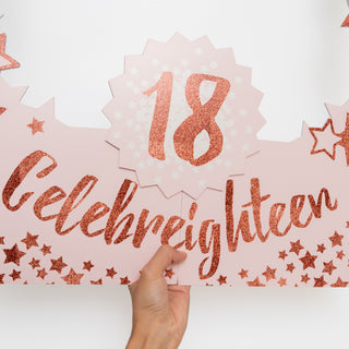 18th Birthday Photo Booth Prop in Rose Gold 5