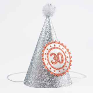 30th Birthday Sash and Party Hats Set in Silver and Rose Gold (13pcs) 5