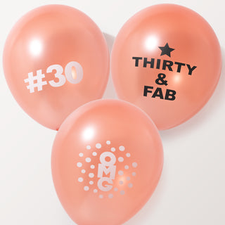 30th Birthday Balloons Backdrop Set in Rose Gold and Silver (47pcs) 5