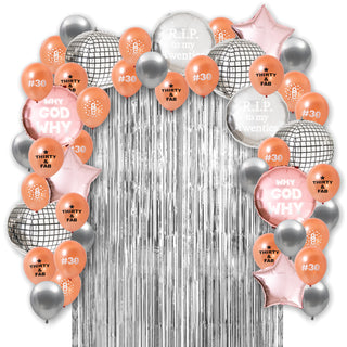 30th Birthday Balloons Backdrop Set in Rose Gold and Silver (47pcs) 1