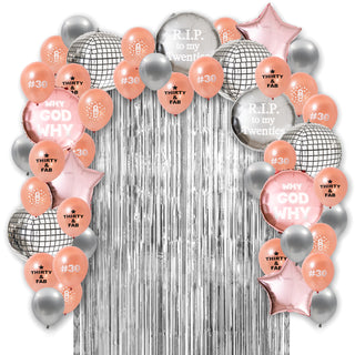 30th Birthday Balloons Backdrop Set in Rose Gold and Silver (47pcs) 1