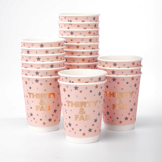 30th Birthday Paper Cups Milestone Set in Pink and Rose Gold (20pcs) 2
