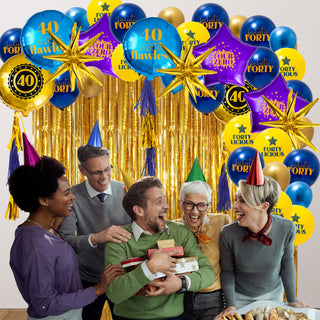 40th Birthday Balloons Curtains and Garlands Kit (59 pcs) 2