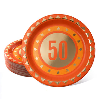 50th Birthday Paper Plates Milestone main