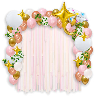 Bridal Shower Balloons and Streamers Kit Pink and Gold (69 pcs) main