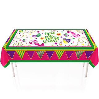Mardi Gras Carnival Yellow Green, Purple and Pink Tablecloth 1