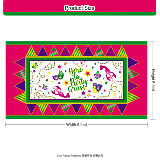 Mardi Gras Carnival Yellow Green, Purple and Pink Tablecloth 6