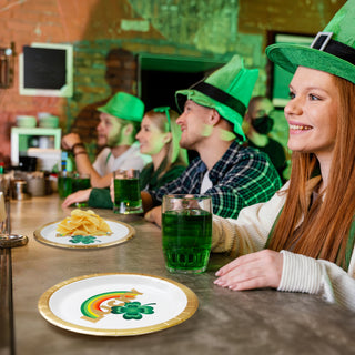 St Patrick's Day Paper Plates with Gold