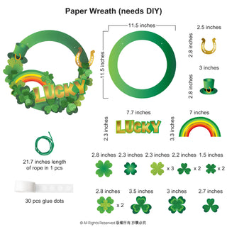 St. Patrick’s Day Paper Wreath Green Lucky Leprechaun 6