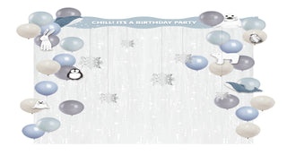 Snowflake Garlands, Balloons, and Holographic Curtain Set (59pcs) 1