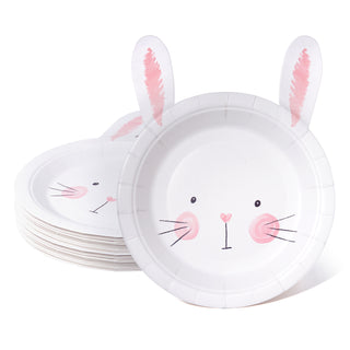 Bunny Shaped Plates in White and Pink 24 pcs main