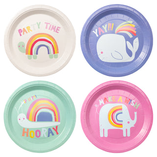 Rainbow Animal Print Party Plates Set (24pcs) 1