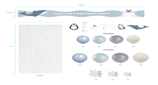 Snowflake Garlands, Balloons, and Holographic Curtain Set (59pcs) 2