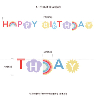 Happy Birthday Rainbow Theme Garland (6 ft) 5