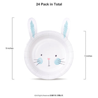 Bunny Shaped Plates in White and Blue 24 pcs 4