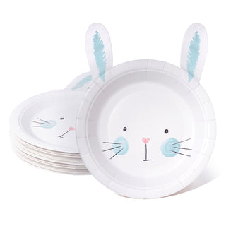 Bunny Shaped Plates in White and Blue 24 pcs main