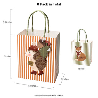 Woodland Animals Party Gift Bag (8 pcs) dimension