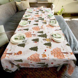 Forest Friends Tablecloth in Autumn Colors 2