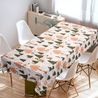 Forest Animal Tablecloth in Autumn Colors 1