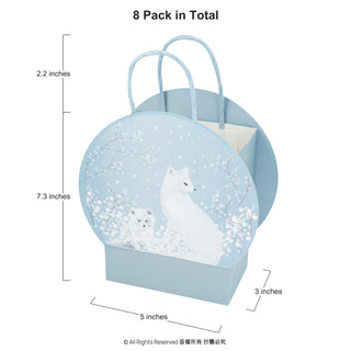 Fox Gift Bag Set in Blue and White (8pcs) 5