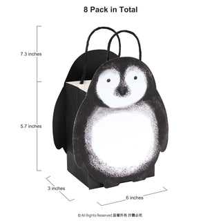 Penguin Gift Bag Set in Black and White (8pcs) 6