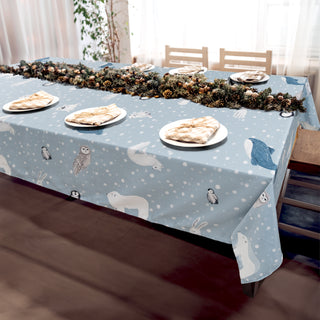 Frozen Friends Tablecloth in Blue and White (9x5ft) 2