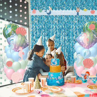 Mermaid Balloons, Garlands and Wavy Holographic Curtains Kit 3