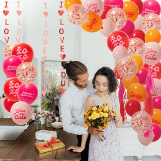 Valentine's Day Balloons Set in Pink, Orange and Red (50pcs) 3