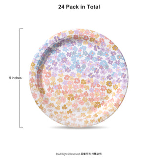 Mother’s Day Paper Plates with Flowers Pastel 24 pcs