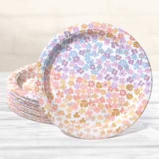 Mother’s Day Paper Plates with Flowers Pastel 24 pcs