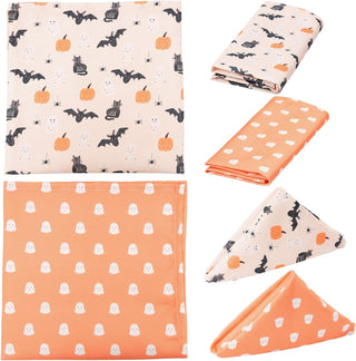 Pastel Halloween Fabric Napkin with Bat Cat Ghost (6pcs) 5