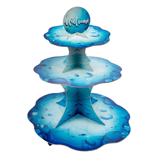 Under The Sea Welcome 3-Tier Blue Cupcake Stand 1