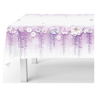 Lavender Floral Fabric Tablecloth 9x5 ft 1