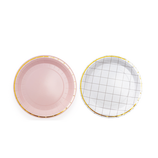 Pastel Plates Set in  Pink and Gold (24pcs) 1