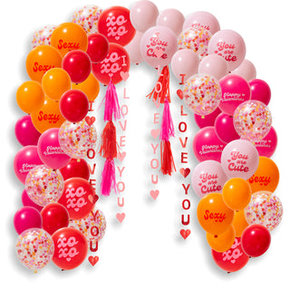 Valentine's Day Balloons Set in Pink, Orange and Red (50pcs) 1