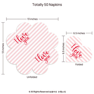 Heart Shaped Valentine's Day Napkin (50 pcs) 