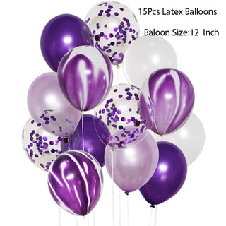Purple Balloons Kit in Purple and White (15pcs ) 2