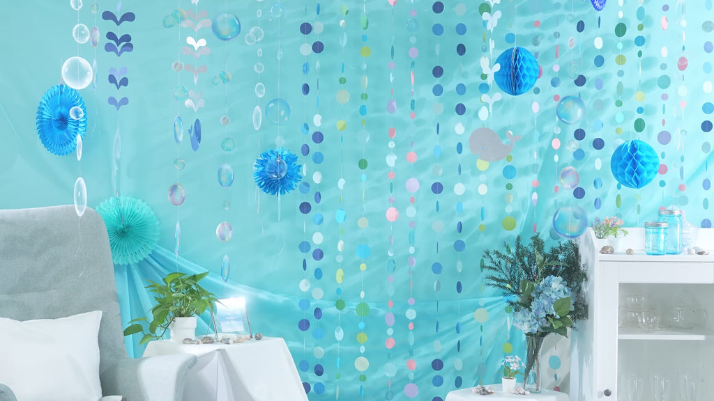 Mermaid Theme Transparent Purple and Blue Bubble Garlands (4pcs) video