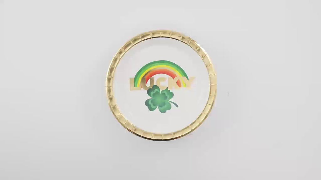 St Patrick's Day Paper Plates with Gold (24pcs) video
