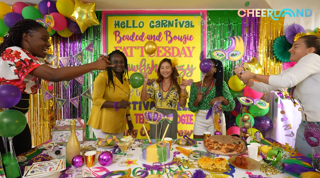 Carnival Mardi Gars Balloon Arch Fringe Foil Backdrop Kit (40pcs ) Video