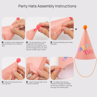 Rainbow Party Hats with Pom Pom (15pcs)6