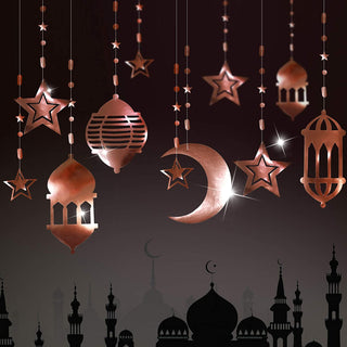 Rose Gold Star, Moon and Lantern Islamic Ramadan Garland 1