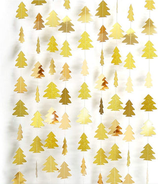 3pcs Small Glitter Gold Christmas Tree Garland 1